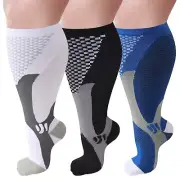 2XL-7XL Plus size Medical Compression Socks Wide Calf Leg Stocking For Women Men