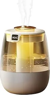 1.3L Cool Mist Humidifier for Bedroom with UV Sterilizer & Digital Display - 20dB Quiet Air Humidifier, 3 Modes, Auto Shut-Off, Night Light for Baby Room & Plants (White)