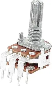 Aexit B100K (Potentiometer) Linear Taper Knurled Shaft PC Mount (79ry830qf143) Dual Potentiometer
