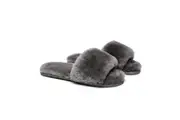 AUSTRALIAN SHEPHERD UGG Women Fluffy Slides Nala Grey / AU Ladies 10-11 / EU 41-42 /XL