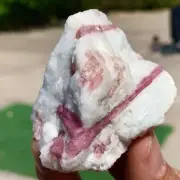 120G Natural Red tourmaline with quartz crystal cluster mineral specimen