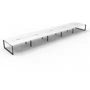 RAPIDLINE DELUXE LOOP LEG WORKSTATION Double Sided No Screen 10 Person W7500 x D1530 x H730mm Natural White/Black