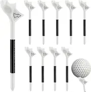 10Pcs Golf Ball Tee Plastic Golf Tee Reducing Friction and Increase Distance Unbreakable Practicing Golf Tees 10° Lightweight Training Golf Accessories for Golf Ball