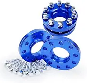 Wivplex Spacers, Forged Aluminum 5x120 Wheel Spacers Kit, for BMW, 2pcs 15mm 2pcs 20mm Blue with Extended Bolts Car Flange Adapters Shims Plate Car Wheel Spacers