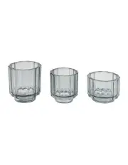[Salt&Pepper] Asher Tealight Smoke 3 Piece Set in Clear