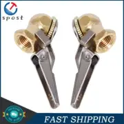 1/4" Inflator Air Chuck Closed Flow Tire Chuck w/ Lock On Clip Heavy Duty 2 pcs