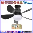LF# 30W Ceiling Fan Light 3 Speeds LED Bulb Ceiling Fan (Black Small Remote)