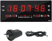 Digital Home Large Big Jumbo LED Wall Desk Clock with Calendar Temperature