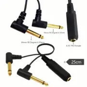 6.35mm TRS Female Stereo to Dual 1/4" TRS Male Mono Splitter Audio Cable Adapter