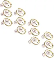 FUNOMOCYA Napkin Holders 12 Assorted Pearl Buckles for Dinner Table for Wedding Parties