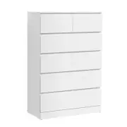 Artiss 6 Chest of Drawers Dresser Tallboy Storage Cabinet Bedroom White PEPE NEW