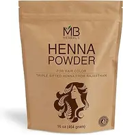 100% Pure Natural Henna Powder, 454 Gram / 1.00 LB, For Orange Hair Color, Triple Sifted, Raw, Non-Radiated, Rajasthan Henna from Marwar region