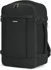 ECOHUB Ryanair Cabin Bag 40x20x25 Underseat Travel Bag 13 Pockets Hand Luggage Backpack Recycled PET Eco Friendly Rucksack for Women & Men Carry on Bag with USB Port, 20L