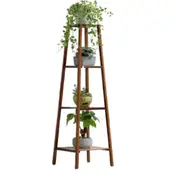 4Tiers Bamboo Plant Stand Corner Rack Ladder Shelf Flower Pot Holder for Balcony
