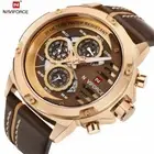NAVIFORCE Men Watches Big Case Wristwatch Weekday Male Leather Chronograph Watch
