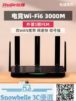 SNOWBELLE優選 銳捷黑豹電競路由器星耀X30E PRO無線WIFI6千兆家用高速穿墻王AX3000雙頻5G雙WAN口寬帶聚合MESH組網