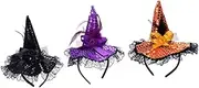 [BCOATH] 3pcs Witch Hat Headbands for Boys and Girls Lightweight and Comfortable Hair Accessories for Halloween Parties Festivals and Dress-up Events
