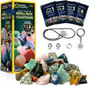National Geographic Rock Tumbler Refill Kit – 453 G Gemstones and Rocks for Tumb