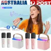 Portable Bluetooth Kids Mini Karaoke Machine Speaker with 2 Wireless Microphones