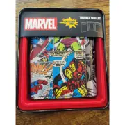 NWT Marvel Comics Mens tri-fold Wallet Captain America Spiderman Hulk