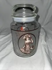 Vintage Pepsi Cola Canister Jar With Lid Gibson Girl
