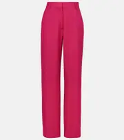 [Dries Van Noten] Dries Van Noten Wool and mohair twill straight pants AU 10 pink