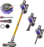 Cordless Vacuum Cleaner, 33Kpa Powerful Suction Stick Vacuum with LED Touch Screen, Max 50 Mins Runtime Lightweight Cordless Vacuum, Anti-Tangle Vacuum Cleaners for Home Carpet/Pet Hair/Hardwood Floor