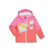 Swiss Tech Girls Waterproof Ski Jacket with Hood Fantasy Flower - Size XXL (18)