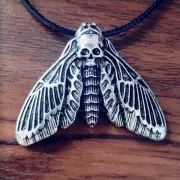 Big Skull Moth for Head Necklace Pendant Halloween Jewelry Decoration Gifts for