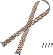 uxcell IDC Rainbow Wire Flat Ribbon Cable DB37 Female to DB37 Female 59 Inch Length 2.54mm Pitch Breadboard Jumper Wires for Electronic Projects