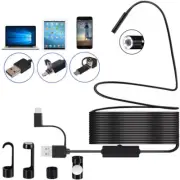 Endoscope Inspection Camera 3 in 1 USB/Micro USB/Type-C Camera Borescope 8 LED