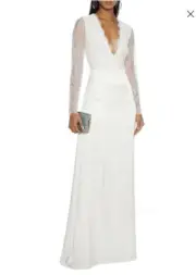 New CAMI NYC Laurie lace-paneled cutout silk-blend charmeuse gown fit Women Sz 2