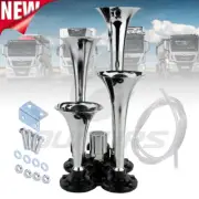 150 DB Quad Trumpet Air Horn Kit Semi Train Truck Boat RV LOUD 4 Horns Kit 12V (for: Nissan)