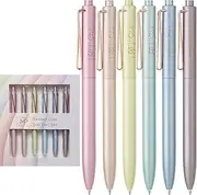 Mr. Pen- Retractable Gel Pens, 6 Pack, Black Ink Gel Pens Fine Point, Metallic Colorful Barrels