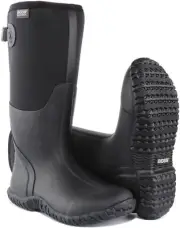 Bogs Mesa Adj Calf Women Pull On Tall Insulated Rain Boot In Black