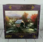 Thomas Kinkade 1996 Vintage Puzzle 1000 Pcs. Country Memories Old Covered Bridge