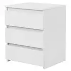 White Modern Bedside Table Cabinet Nightstand with 3 Storage Drawers Bedroom