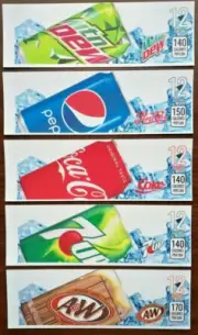(5) "VINTAGE" SODA VENDING MACHINE 12oz "CAN" Vend Labels (Flavor Strip)