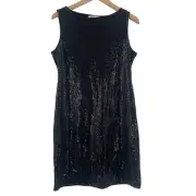 TASH + SOPHIE Dress Size Medium NWT Black Sequin Holiday New Years Sleeveless