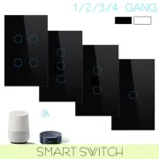 1/2/3/4 Gang WiFi Switch Smart Home Touch RF Light Wall Panel For Alexa Google