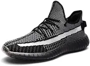 [NA] Breathable Running Shoes Coconut Men's Shoes Woven Mesh Running Shoes Wear-Resistant Shock-Absorbing Low-Top Sneakers,Black,41