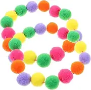 Generic 2Pcs Colorful Pet Collars with Plush Ball Design Elastic Cat Collars for Kittens and Dogs Decorative and Lightweight for Parties and Outdoor Walks