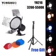 YONGNUO YN216 LED Video Light 3200-5500K + 4 Color Filters + Tripod Stand