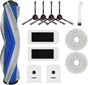 12 Piece Replacement Accessories for Ecovacs Deebot T30 Omni / T30 PRO Omni Robot Vacuum Cleaner, 1 Main Brush, 2 Filters, 4 Side Brushes, 2 Mop Cloth, 2 Dust Bags, 1 Cleaning Brush