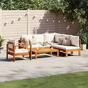 Garden Sofa Set Wood Acacia, Patio Furniture, Outdoor Chairs, Balcony, Outdoor Furniture Sets & Table for Porch, 5 Piece