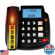 VDTG Big Button Phone for Seniors, Corded Landline Telephone with Speaker and