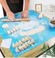 Silicone Pastry Mat - Thick Non-Stick Baking, Fondant, Counter, Dough Rolling, Oven Liner, Pie Crust