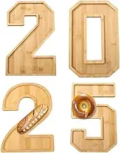 2025 Number Food Tray - Custom Charcuterie Tray Charcuterie Letters Fillable | 2025 Fillable Enhance Number Paper Tray, Large Wooden Charcuterie Box Plate for Parties, 11.81