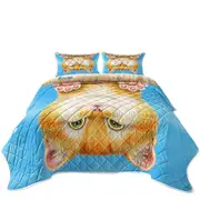 Funny and Cute Ginger Cat on a Branch Coverlet