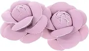 [Ipetboom] 2pcs Flower Appliques Faux for DIY Crafts Fashionable Shoe Charms Stylish Decoration for Bags Phone Cases Headbands and Accessories Violet